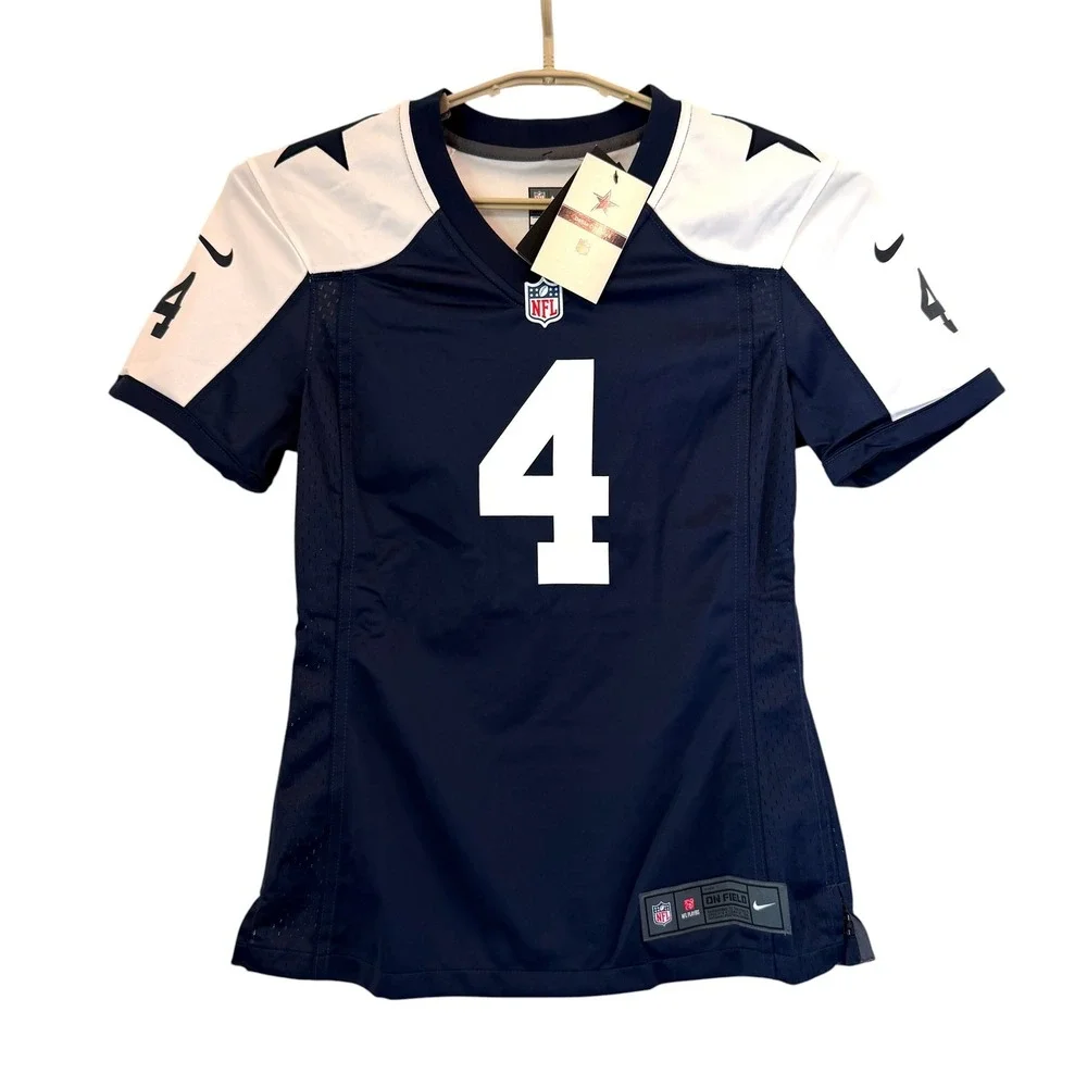 Nike Dallas Cowboys Dak Prescott 4 NFL Jersey Womens Small Navy 87NW-DCGA NEW